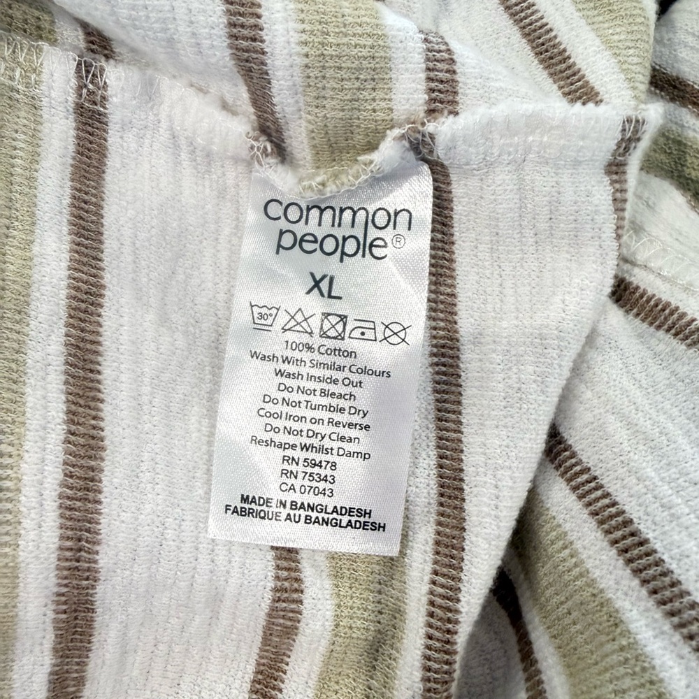 NWOT Common People Clothing Striped Taupe Soft Touch Cotton T shirt Men’s XL - Picture 6 of 6